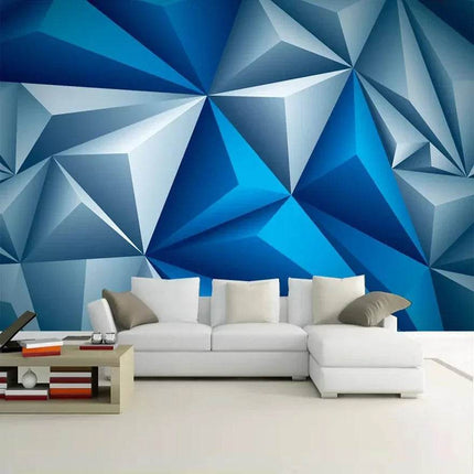 Custom Blue Geometric Space 3D Wallpaper - 3D Wallpaper - JD Home Decor - Mad Fly Essentials