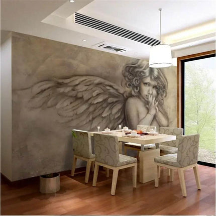 Custom Embossed Little Angel European Mural 3D Wallpaper - 3D Wallpaper - jiadou - Melin - Mad Fly Essentials
