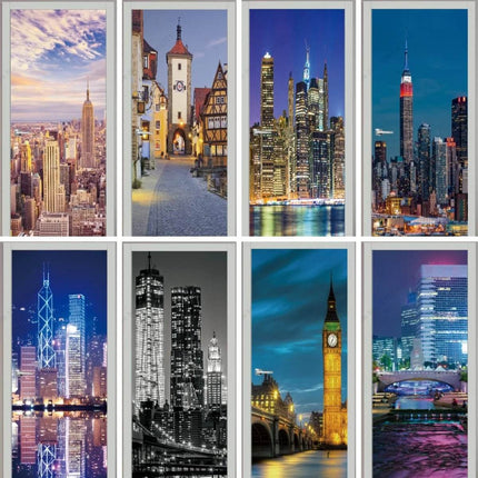 Custom Modern Minimalist 3D Skyscraper Door Wallpaper - Wallpaper - Beibehang - Mad Fly Essentials