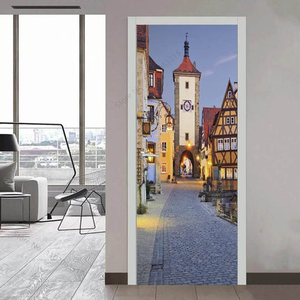 Custom Modern Minimalist 3D Skyscraper Door Wallpaper - Mad Fly Essentials