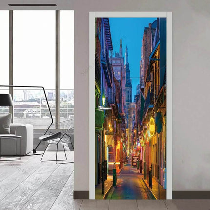 Custom Modern Minimalist 3D Skyscraper Door Wallpaper - Mad Fly Essentials