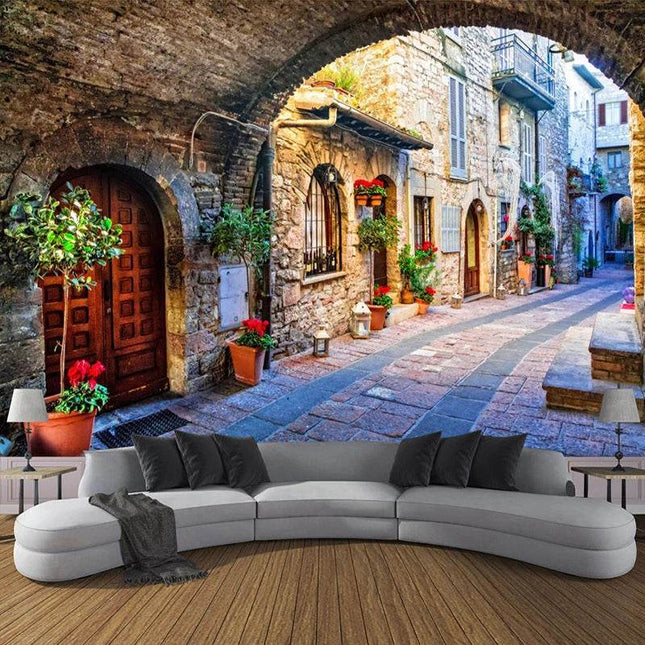 Custom Street View European City Shop Landscape Mural Wallpaper - Wallpaper - JD Home Decor - Mad Fly Essentials