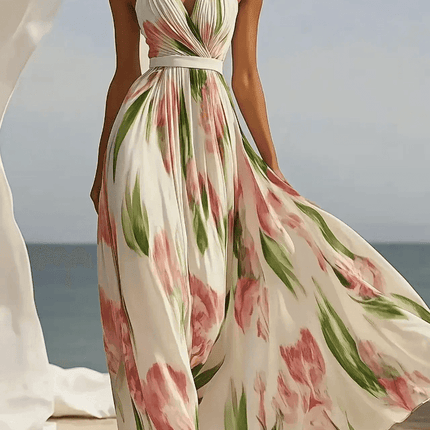 Women Summer Fashion Floral Maxi Dress - Mad Fly Essentials