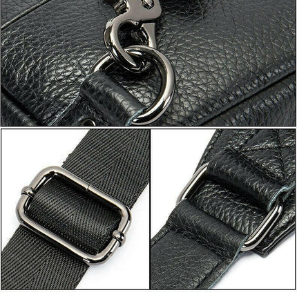 Men's Genuine Leather Crossbody Bag - Men's Fashion Mad Fly Essentials