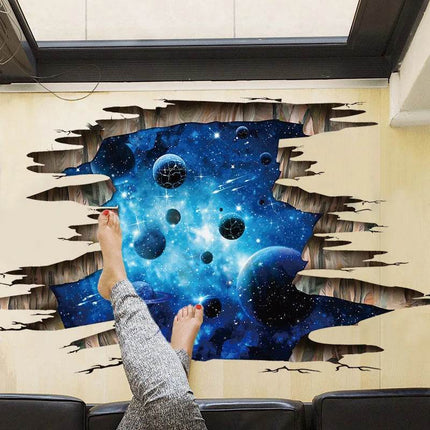 Dark Blue Galaxy Planet 3D Wall Sticker - 3D Wall Sticker - ZOOYOO - Mad Fly Essentials