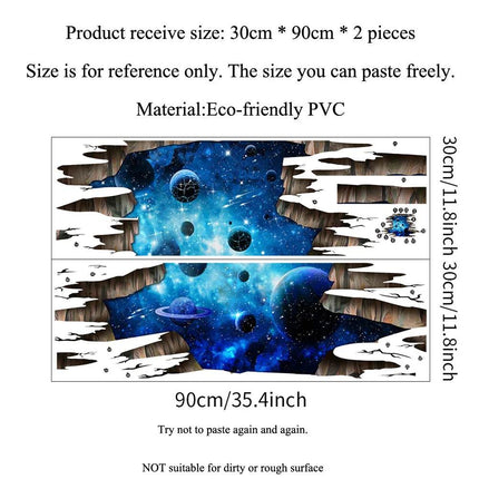 Dark Blue Galaxy Planet 3D Wall Sticker - 3D Wall Sticker - ZOOYOO - Mad Fly Essentials