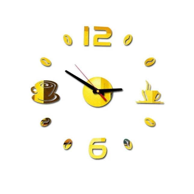 3D Digital Coffee Time DIY Sticker Wall Clock - Wall Clock - Wall Essentials - Mad Fly Essentials