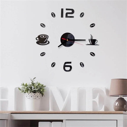 3D DIY Coffee Time Sticker Wall Clock – Mad Fly Essentials