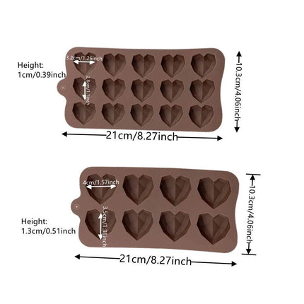 DIY Silicone Chocolate Diamond Heart Mold Kitchen Gadget - Kitchen Gadget - Kitchen Pros - Mad Fly Essentials