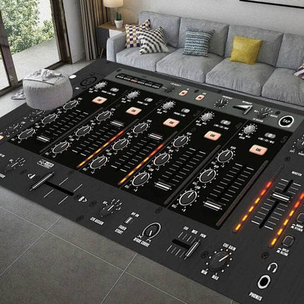 DJ 3D - Music - Pattern Living Room Area Rug - Area Rug - Retro Rugs - Mad Fly Essentials