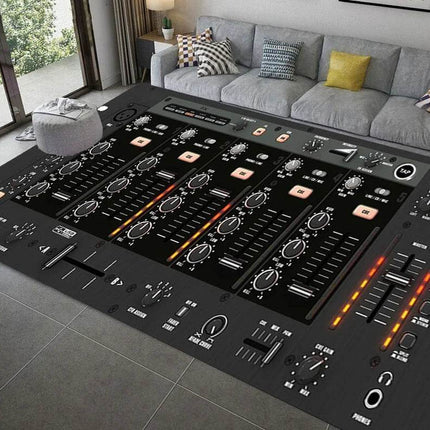 DJ 3D - Music - Pattern Living Room Area Rug - Area Rug - Retro Rugs - Mad Fly Essentials