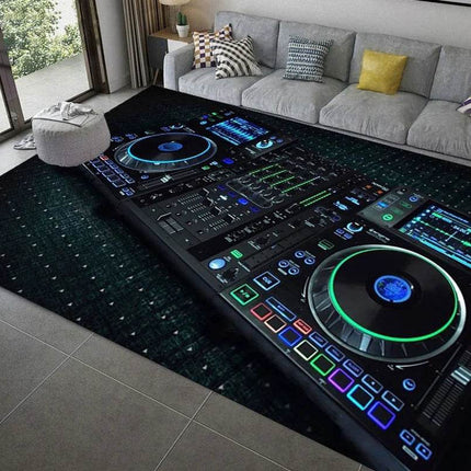 DJ 3D - Music - Pattern Living Room Area Rug - Area Rug - Retro Rugs - Mad Fly Essentials