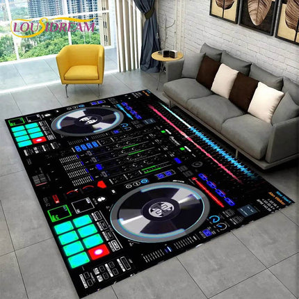 DJ Music Keyboard Modern Living 3D Geometric Area Rug - Area Rug - LOUSIDREAM - Mad Fly Essentials