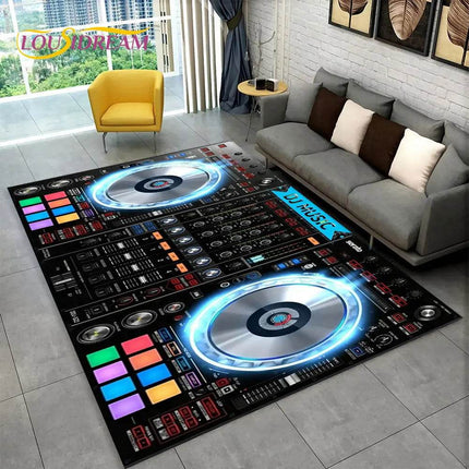 DJ Music Keyboard Modern Living 3D Geometric Area Rug - Area Rug - LOUSIDREAM - Mad Fly Essentials