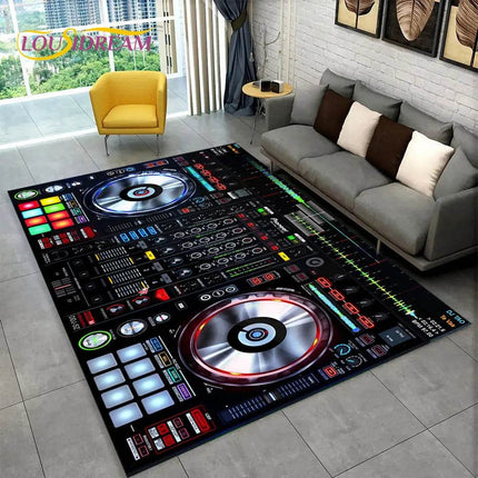 DJ Music Keyboard Modern Living 3D Geometric Area Rug - Area Rug - LOUSIDREAM - Mad Fly Essentials