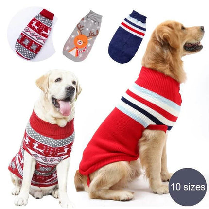 Dog Striped Sweater Winter Pet Hoodies - Mad Fly Essentials