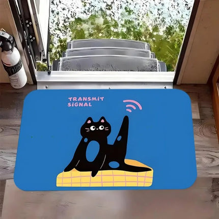 Doormat Retro Pink Cat Entrance Doormat - Doormat - Retro Rugs - Mad Fly Essentials