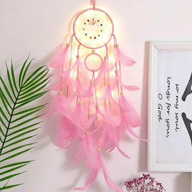 Home Decor Dream Catcher LED Feather Braided Wall Chime Home Decor Pockels Mad Fly Essentials