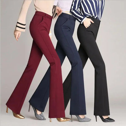 Dress Pants Women Fashion High Waist Flared Pants - Dress Pants - Adyce - Mad Fly Essentials
