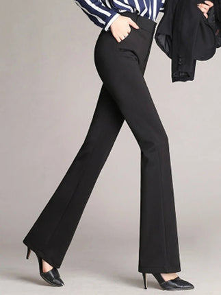 Dress Pants Women Fashion High Waist Flared Pants - Dress Pants - Adyce - Mad Fly Essentials