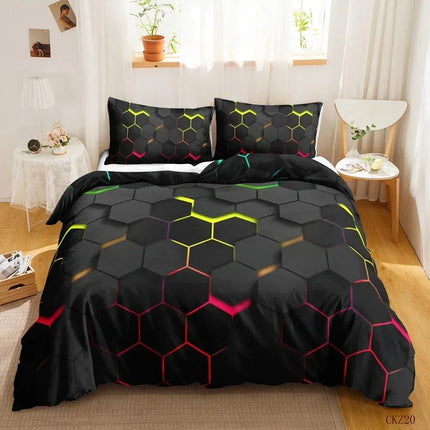 Duvet Set Home 3D Optical Illusion Bedding Set - Duvet Set - BENLI WHITE - Mad Fly Essentials