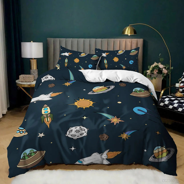 Duvet Set Home 3D Rocket Bedding Set - Duvet Set - DUTRIEUX - Mad Fly Essentials