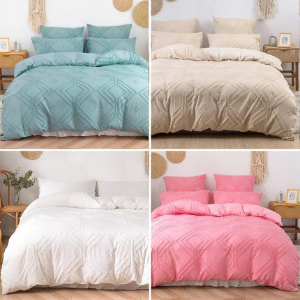 Duvet Set Home Khaki White Tufted Bedding Cover Set - Duvet Set - bedding Outlet - Mad Fly Essentials