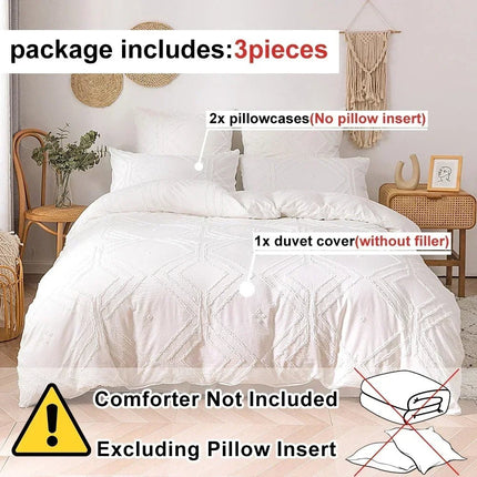 Duvet Set Home Khaki White Tufted Bedding Cover Set - Duvet Set - bedding Outlet - Mad Fly Essentials