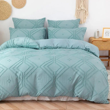 Duvet Set Home Khaki White Tufted Bedding Cover Set - Duvet Set - bedding Outlet - Mad Fly Essentials