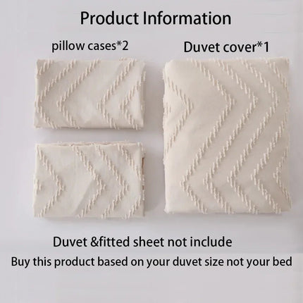 Duvet Set Home Khaki White Tufted Bedding Cover Set - Duvet Set - bedding Outlet - Mad Fly Essentials