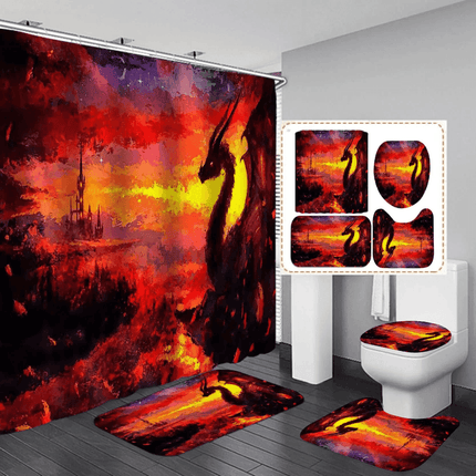 Flying Dragon Moon Shower Curtain Set - Mad Fly Essentials