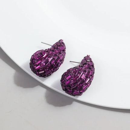 Earrings Crystal Chunky Waterdrop Teardrop Earrings - Earrings - TotoJay - Mad Fly Essentials