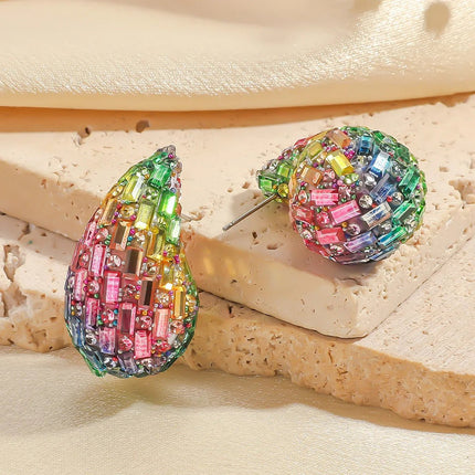 Earrings Crystal Chunky Waterdrop Teardrop Earrings - Earrings - TotoJay - Mad Fly Essentials