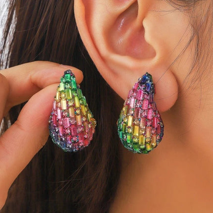 Earrings Crystal Chunky Waterdrop Teardrop Earrings - Earrings - TotoJay - Mad Fly Essentials