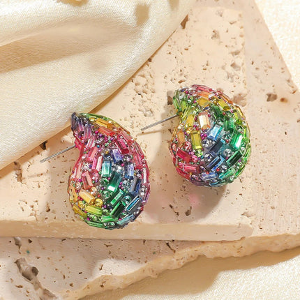 Earrings Crystal Chunky Waterdrop Teardrop Earrings - Earrings - TotoJay - Mad Fly Essentials