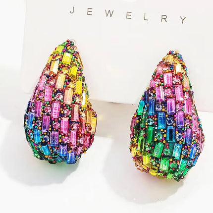 Earrings Crystal Chunky Waterdrop Teardrop Earrings - Earrings - TotoJay - Mad Fly Essentials