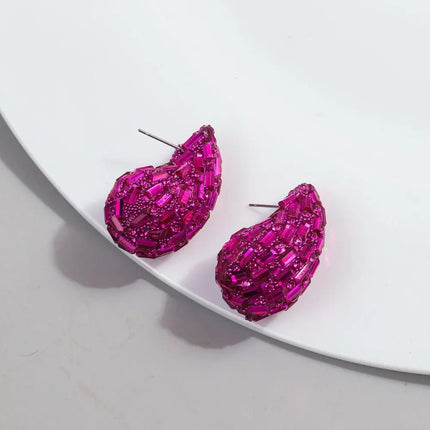 Earrings Crystal Chunky Waterdrop Teardrop Earrings - Earrings - TotoJay - Mad Fly Essentials