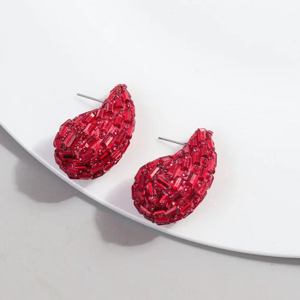 Earrings Crystal Chunky Waterdrop Teardrop Earrings - Earrings - TotoJay - Mad Fly Essentials