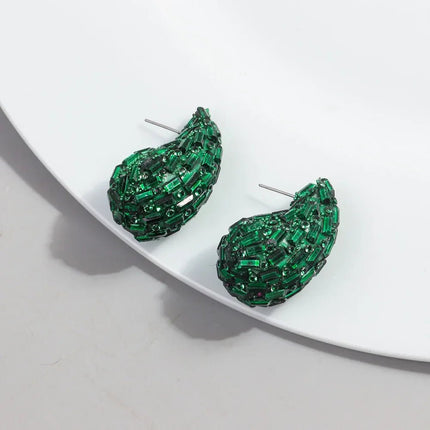 Earrings Crystal Chunky Waterdrop Teardrop Earrings - Earrings - TotoJay - Mad Fly Essentials