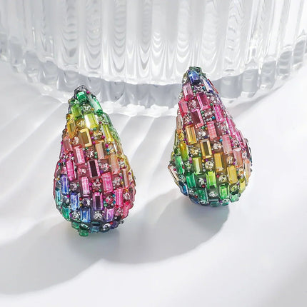Earrings Crystal Chunky Waterdrop Teardrop Earrings - Earrings - TotoJay - Mad Fly Essentials
