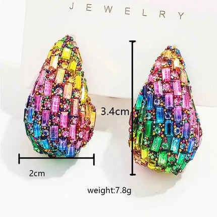 Earrings Crystal Chunky Waterdrop Teardrop Earrings - Earrings - TotoJay - Mad Fly Essentials