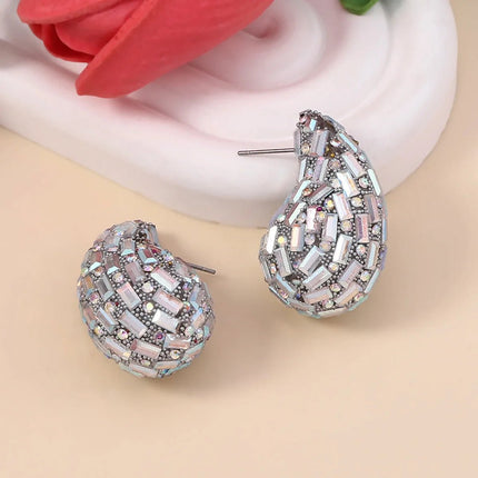 Earrings Crystal Chunky Waterdrop Teardrop Earrings - Earrings - TotoJay - Mad Fly Essentials