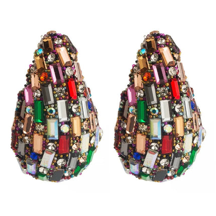 Earrings Crystal Chunky Waterdrop Teardrop Earrings - Earrings - TotoJay - Mad Fly Essentials
