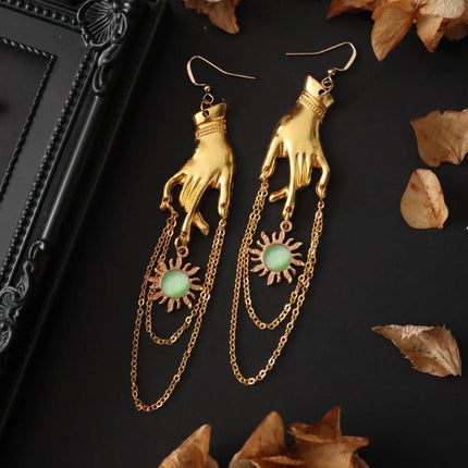 Earrings Gothic Hands Micro - Inlay Dangle Earrings - Earrings - ESSPOC - Mad Fly Essentials