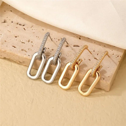Earrings Retro Stainless Double Loop Drop Earrings - Earrings - TotoJay - Mad Fly Essentials