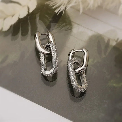 Earrings Retro Stainless Double Loop Drop Earrings - Earrings - TotoJay - Mad Fly Essentials