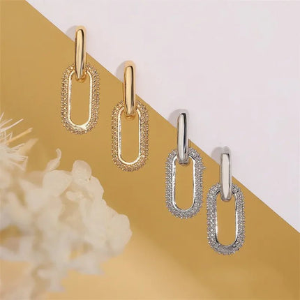 Earrings Retro Stainless Double Loop Drop Earrings - Earrings - TotoJay - Mad Fly Essentials