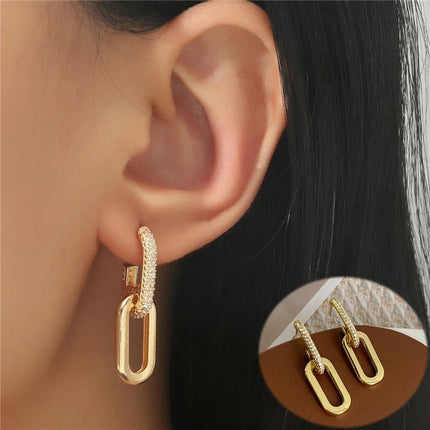 Earrings Retro Stainless Double Loop Drop Earrings - Earrings - TotoJay - Mad Fly Essentials