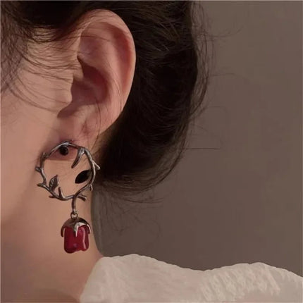 Earrings Women Gothic Dark Thorn Rose Earrings - Earrings - Fashionsnoops - Mad Fly Essentials