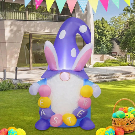 Easter Decor 4FT Lighted LED Inflatable Bunny Gnome - Easter Decor - Top Party - Mad Fly Essentials